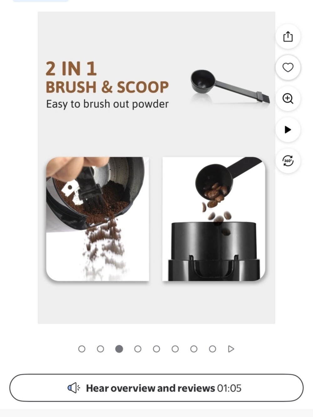 Gevi Electric Coffee Grinder Black Stainless Steel Blade Grinder 12 Cup - Picture 3 of 9